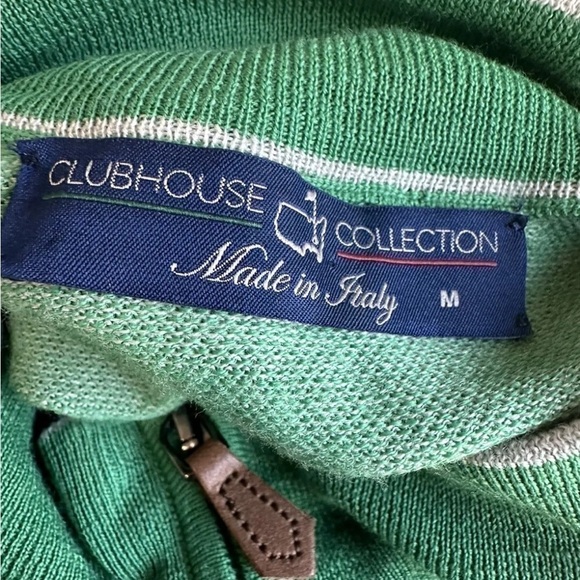 Men Augusta National Clubhouse Quarter Zip Up Made In Italy Masters wool vest M - Picture 9 of 9